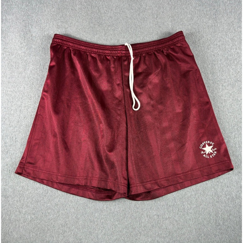 Vintage Converse All Star Basketball Shorts Mens XL Burgundy Mesh